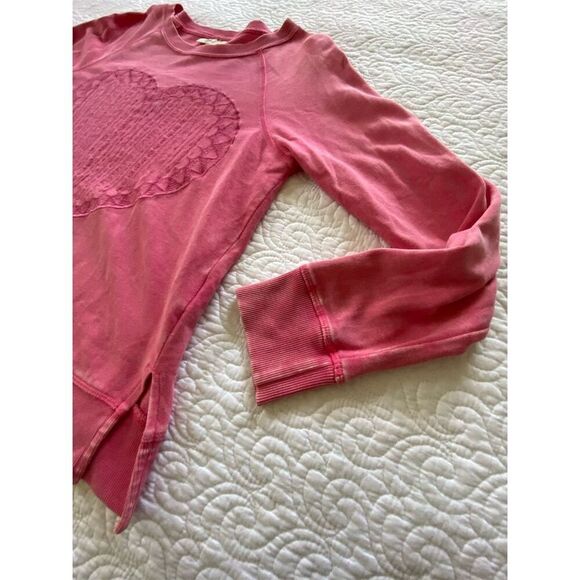 Style & Co. Sweatshirt Pink Heart Embroidered  Long Sleeve Fall Size XS - Picture 8 of 10